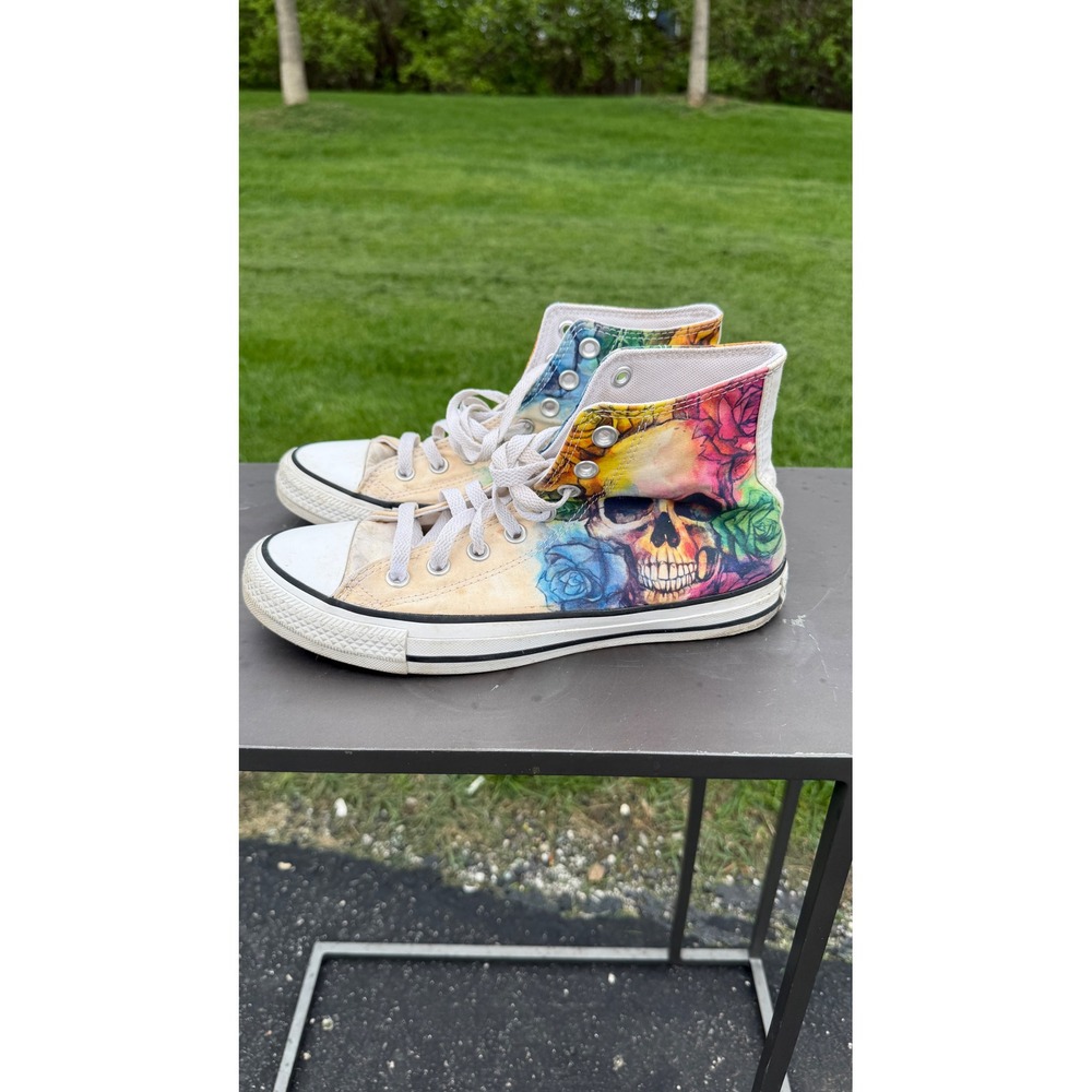 Converse Chuck Taylor All Star Sugar Skull Rose High  Sneakers 169106F Mens 6.5